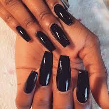 Acrylic Summer Long Black Coffin Nails Long Black Nails Coffin Shaped Http Wtfimkels Tumblr Com Post 134940307322 Long Black Nails Coffin Acrylic Nail Shapes Squoval Nails Coffin Nails Long