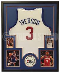 Fanatics.com is also stocked with a great collection of autographed merchandise, so you can decorate your office or game. Allen Iverson Autographed Framed 76ers Jersey The Stadium Studio