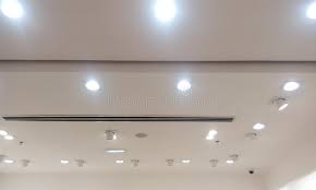 False ceiling lights are majorly distinguished on the basis of their fitting. An Decorative Gypsum Suspended False Ceiling And Black Background Circle Special Led Lighting Decoration For An Shop Interior Stock Photo Image Of Light Decor 163523714