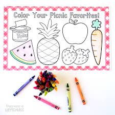 Celebrate mom on her special day with a printable placemat that children can decorate with a happy mother's day coloring page. Picnic Coloring Placemats Grab N Go Lunches Happiness Is Homemade