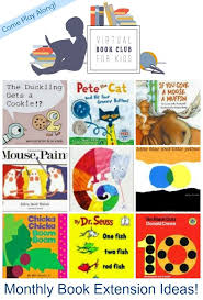 Monthly Book Extension Activities From The Virtual Book Club For Kids Kids Book Club Preschool Books Book Club