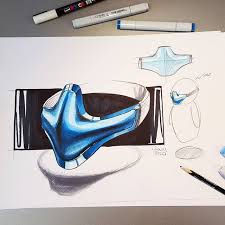 Some Kind Of Face Mask Copic Markers On Regular Printer Paper Design Designer Designinspiration Productd Design Sketch Industrial Design Sketch Mask