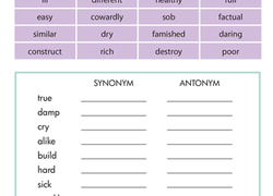 Find 62 ways to say activities, along with antonyms, related words, and example sentences at thesaurus.com, the world's most trusted free thesaurus. Synonyms And Antonyms Printable Worksheets Education Com
