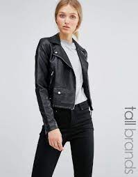 Vero Moda Tall Leather Look Biker Jacket At Asos Com Chaqueta Cuero Mujer Moda Danesa Chaqueta De Cuero