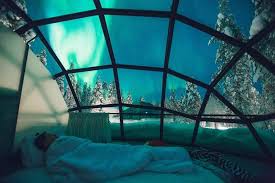 Kakslauttanen Arctic Resort Finland Igloo With Domed Roof To View Aurora Borealis See The Northern Lights Kakslauttanen Arctic Resort Northern Lights