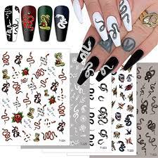 Amazon Com 5 Sheets Snake Nail Art Stickers Decals Nail Foil Art Supplies Nail Accessories Luxury S Snake Nails Nail Art Stickers Decals Nail Stickers Designs