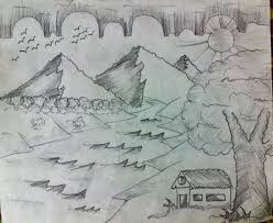 Drawn Scenery Class 7 Free Clipart On Dumielauxepices Net Kanavice Ornekleri Manzara Kanavice