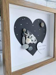 Personalised Wedding Anniversary Picture Gift Wedding Picture Etsy In 2020 Handmade Wedding Gifts Picture Gifts Pebble Art