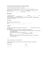 Fac simile nota credito recupero iva. Istanza Rimborso Registri Doc Editabile