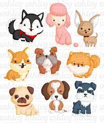Download Dog Breeds Clipart Cute Dogs Clip Art Home Pet Free Svg Etsy Cute Animal Clipart Dog Clip Art Clipart Cute