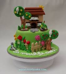 House And Garden Cake Garden Cakes Cake House Cake