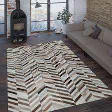 Hochflor teppich graphic zick zack schwarz weiss moderne teppiche. Teppich Leder Wolle Zickzack Schwarz Weiss Teppichmax