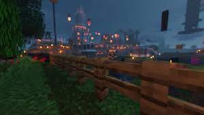 On a computer it is usually for the desktop, while on a mobile phone it. Hd Wallpaper Minecraft Shaders Night Fence Lights Wallpaper Flare
