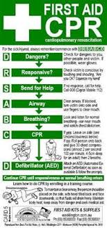 First Aid Card Cpr Resuscitation Flow Chart Waddington