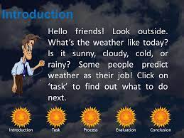 The temperature outside is minus 18 degrees. Introductiontaskprocessevaluationconclusion Introduction Hello Friends Look Outside What S The Weather Like Today Is It Sunny Cloudy Cold Or Rainy Ppt Download