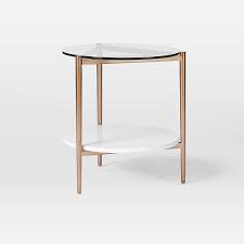 Poly & bark riley marble round coffee table suncoo coffee end side table with shelves sauder international lux round coffee table in satin gold Mid Century Art Display 34 Round Coffee Table 2 Side Tables Set
