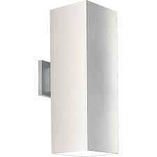 Progress Lighting Led Square Cylinder 29 Watt 18 In Outdoor White Integrated Led Wall Lantern Sconce P5644 30 30k The Home Depot