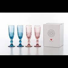 36 pezzi marcatori per bicchieri da vino marcatori colorati per ciondoli per bevande marcatori per vino in silicone per bicchieri in vetro bottiglie per cocktail champagne bomboniere per feste di matrimonio caratteristiche: Bomboniera Cuorematto Confezione Da Quattro Bicchieri Flute Colori Blu E Rosa Matrimonio 2019