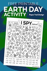 Free Printable I Spy Nature Game Paper Trail Design In 2020 Earth Day Activities Earth Activities Paper Trail