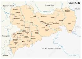 Laut verfassungsschutzbericht war der anteil von rechtsextremistisch motivierten gewalttaten 2005 im vergleich höher als in anderen deutschen. Karte Des Bundeslandes Sachsen Mit Den Wichtigsten Stadten In Deutscher Sprache Lizenzfrei Nutzbare Vektorgrafiken Clip Arts Illustrationen Image 85329974