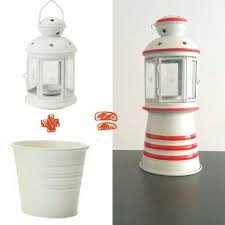 5 Diy Lighthouse Tealight Holder You Need White Ikea Rotera Tealight Holder And White Ikea Socker Pot Glue Them Together And Pa Zuhause Diy Ikea Ideen Ideen