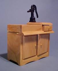 old time wet sink with hand pump 1:12 scale