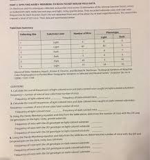 This is a little harder to figure out. Solved Part 2 Applying Hardy Weinberg To Rock Pocket Mou Chegg Com