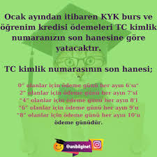 Gençlik ve spor bakanlığıburs / öğrenim kredisi başvurusu. Unibilgi Net Ø¹Ù„Ù‰ ØªÙˆÙŠØªØ± Ocak Ayindan Itibaren Kyk Burs Kredi Odemeleri Tc Kimlik Numaranizin Son Hanesine Gore Yapilacaktir