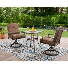 Mainstays Belden Park 3 Piece Swivel Bistro Set Seats 2 Walmart Com Outdoor Bistro Set 3 Piece Bistro Set Outdoor Patio Set