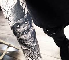 This one has a feel of evil spirit. 45 Spook Tacular Halloween Tattoos