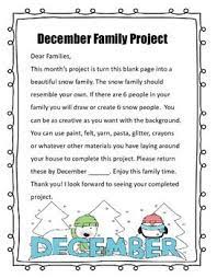 Monthly Family Take Home Projects Family Art Projects Preschool Family January Family Project