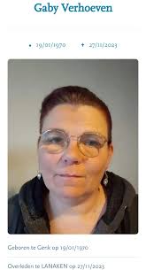 Gaby Verhoeven °19/01/1970 +27/11/2023 🙏  https://www.ingedachten.be/overlijdensberichten/overlijden-detail/27-11-2023/gaby-verhoeven 