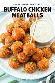 Buffalo Chicken Meatballs Recipe Dairy Free Appetizers Chicken Meatballs Chicken Meatball Recipes