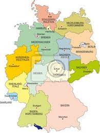 Berlin ist die hauptstadt von deutschland. Bundesrepublik Deutschland Bundeslander Farbig Hauptstadte Wandposter Poster Hannover Sachsische Potsdam Myloview De