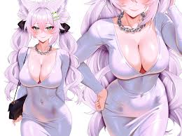 Lewd neko girl big tits and ass