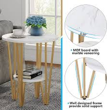 The round shape allows this coffee table to fit smaller spaces such as small apartments and lofts, while still providing ample table space. Buy Tribesigns End Table Modern Side Table With Storage Coffee Table With Metal Frame Simple Bed Side Table Small Sofa Table Round Accent Table For Living Room Bedroom Balcony 2 Tiers Tray