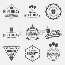 Birthday Badges And Labels Happy Birthday Vintage Labels Set Vector Illustration Illustration Happy Birthday Vintage Vintage Labels Free Logo Templates