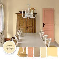 Creating a matching exterior paint color scheme is easy with the color wheel. On The Sunny Side French Country Paint Colors French Country Color Palette French Country Colors