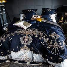 Royal Blue Ocean Luxury Jaquard Bedding