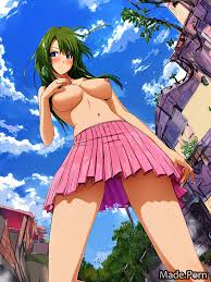Porn image of woman undressing nude topless upskirt micro skirt 20 anime  created by AI