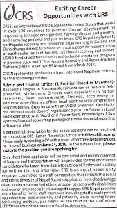 Programmes finance and administrative coordinator close working relationship with: Admin And Finance Officer Job Vacancy In Nepal Crs June 2019 Merojob