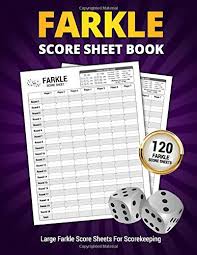 Exciting and fast dice game where you take risks trying to get a high score. Amazon Com Farkle Score Sheet Book 120 Large Score Sheets For Scorekeeping Personal Farkle Dice Game Score Record Book Farkle Score Record 9798646917066 Farkle Score Cards Amazing Books