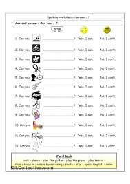 Speaking Worksheet Can You English Worksheets For Kids Printable English Worksheets Grammar Worksheets