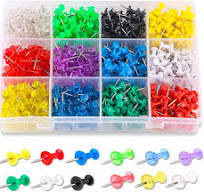 Yalis Push Pins Color Thumb Tacks 600-Count Standard Pins Steel Point and Colored Plastic Head, 12 Assorted Colors