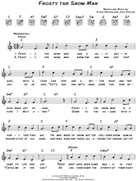 Gene Autry Frosty The Snowman Sheet Music Leadsheet In C Major Transposable Download Print Sku Mn0085187
