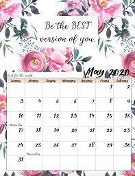 Free Printable 2020 Monthly Motivational Calendars Free Printable Calendar Print Calendar Calendar Printables