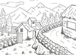 120 sketsa gambar pemandangan alam bagus dan berwarna 100 gambar sketsa pemandangan alam pantai gunung desa air terjun mewarnaiuntukanak. Gambar Sketsa Sawah