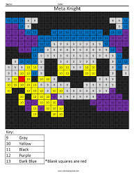 Kirby coloring pages meta knight. Meta Knight Color By Number Coloring Squared