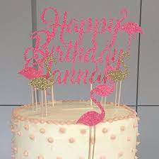 Personalised happy birthday cake topper any age any name party cake decoration. Flamingo Happy Birthday Cake Topper For Any Birthday Party Custom Name In Pink Glitter Any Glitter Colour Trending Summer Party Decoration Amazon Co Uk Handmade Products