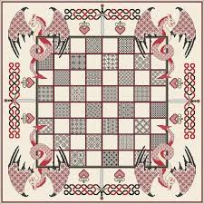 Love coffee and cross stitch pattern a freebie cross stitch pattern was on the agenda, so here it is. Chessboard With Red Dragons Cross Stitch Pattern By Doodlecraft Design